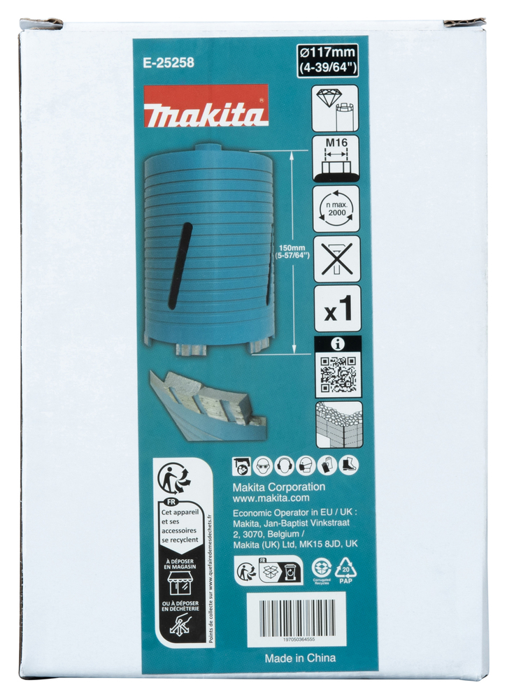 E-25258 Broca de diamante 117 mm seco