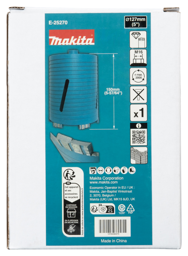 E-25270 Broca de diamante 127 mm seco