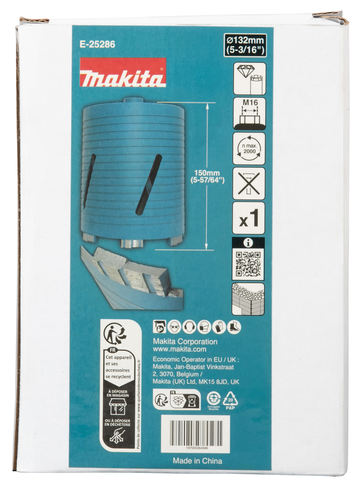 E-25286 Broca de diamante 132 mm seco