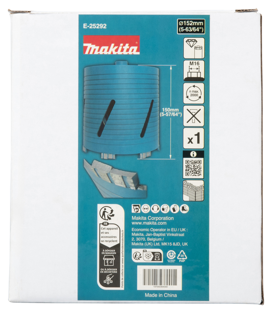 E-25292 Broca de diamante 152 mm seco