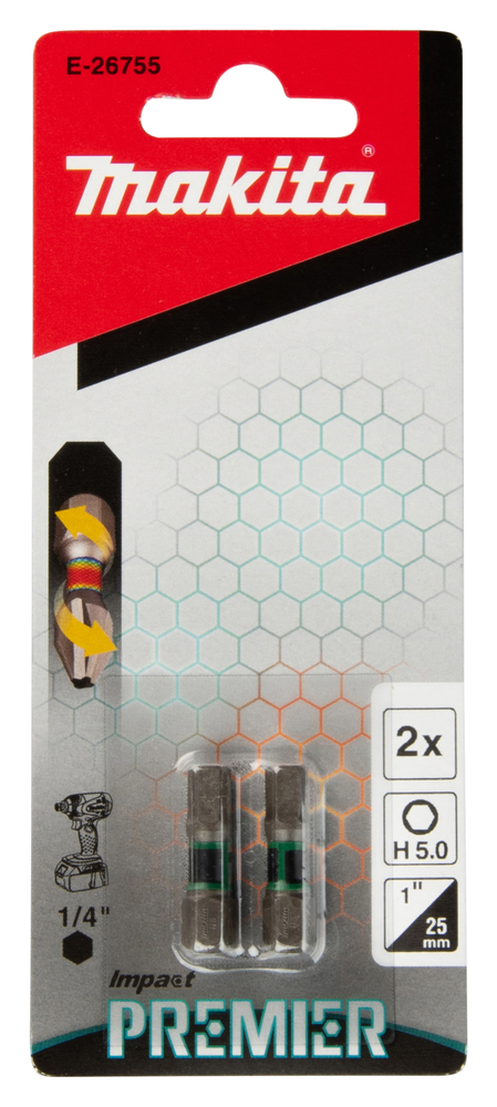 E-26755 Puntas Impact Premier Hex, H5, 25mm