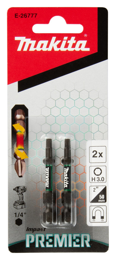 E-26777 Puntas Impact Premier Hex, H3, 50mm