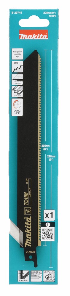 E-29745 Hoja de sierra de sable 228 x 1,1 mm, 10 TPI