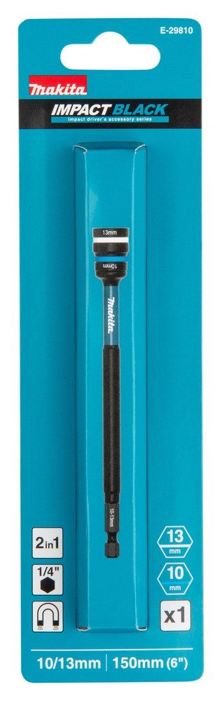 E-29810 Llave de vaso desmontable Impact Black, 10 / 13 x 150 mm, 1/4