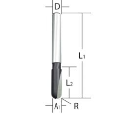 D-09329 Fresa ranuradora en U, 48 x 13 x 6 mm