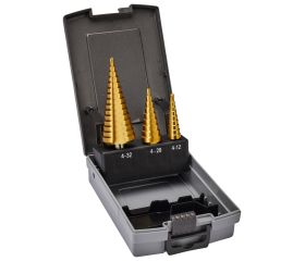 D-46573 Estuche de brocas escalonadas TiN