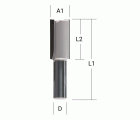 D-47581 Fresa recta 2 filos, 20 x 19 x 8 mm