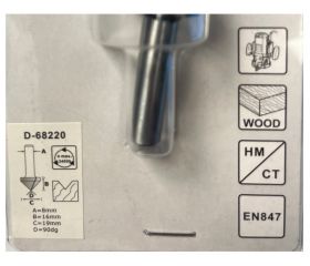 D-68220 Broca de ranura en V, 2 filos, 90º 19mm