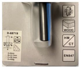 D-09494 Fresa biseladora con rodamiento 23 x 11 x 6 mm