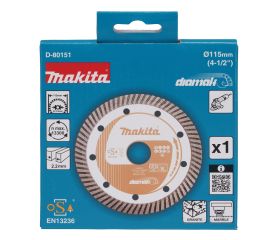 D-80151 Disco de diamante 115 x 22,23 mm, Banda Turbo