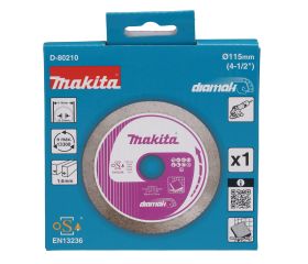 D-80210 Disco de diamante 115 x 22,23 mm, Banda continua