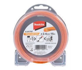 E-01797 Hilo de cuatro hojas de nylon de 2,4 mm x 15 m