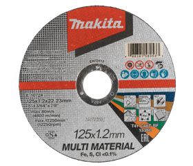 E-10724 Disco de corte fino 125 x 1,2 x 22,23 mm, C46T, Multimaterial
