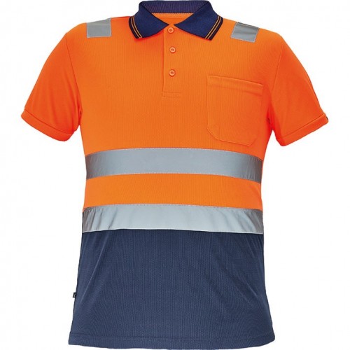 POLO CADIZ HV POLO-SHIRT ORANGE-NAVY