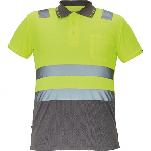 POLO CADIZ HV POLO-SHIRT YELLOW-GREY