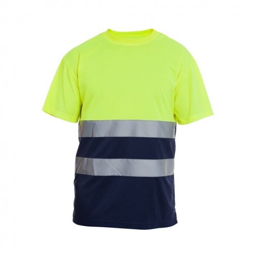 CAMISETA HILL HV YELLOW-NAVY