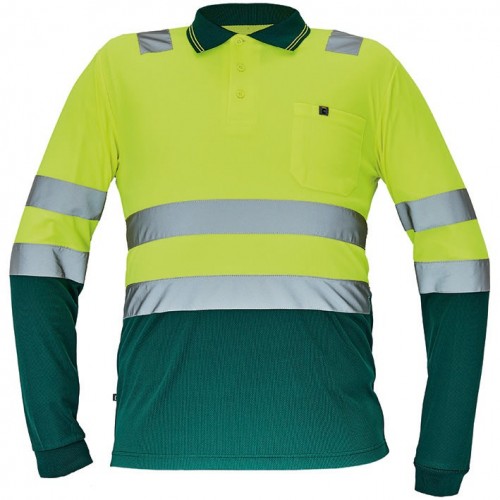 POLO LEON HV POLOSHIRT L.SLEEVE YELL-GREEN