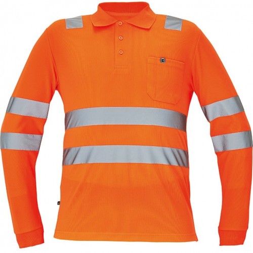 POLO LUGO HV POLOSHIRT LONG SLEEVE ORANGE