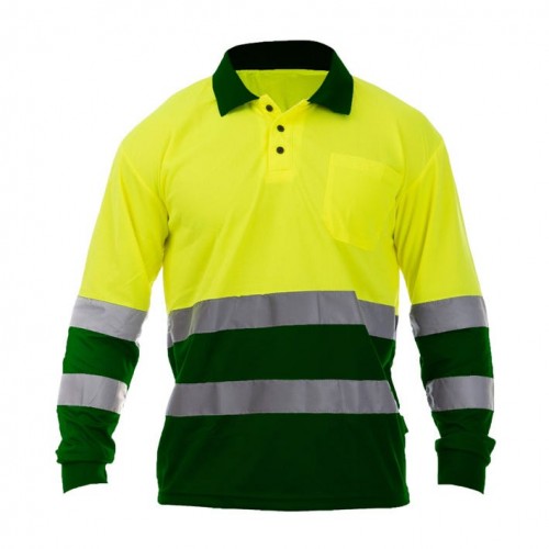 POLO OCEAN HV POLO LS YELLOW-GREEN