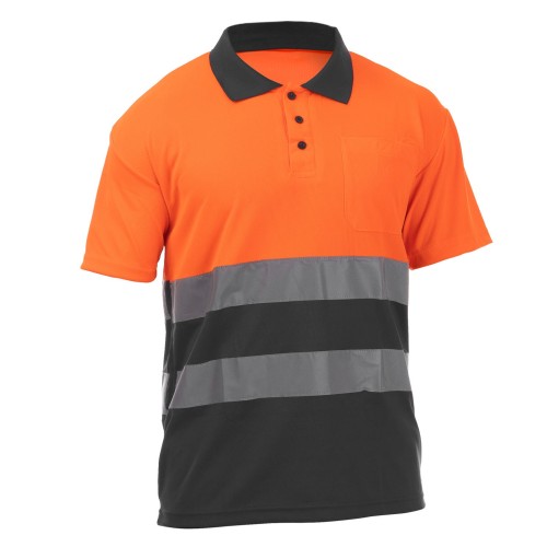POLO ROCK HV POLO SS ORANGE-GREY