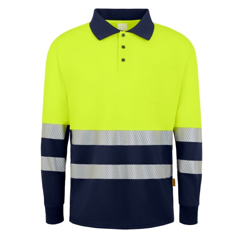 POLO SPIN HV YELLOW/NAVY