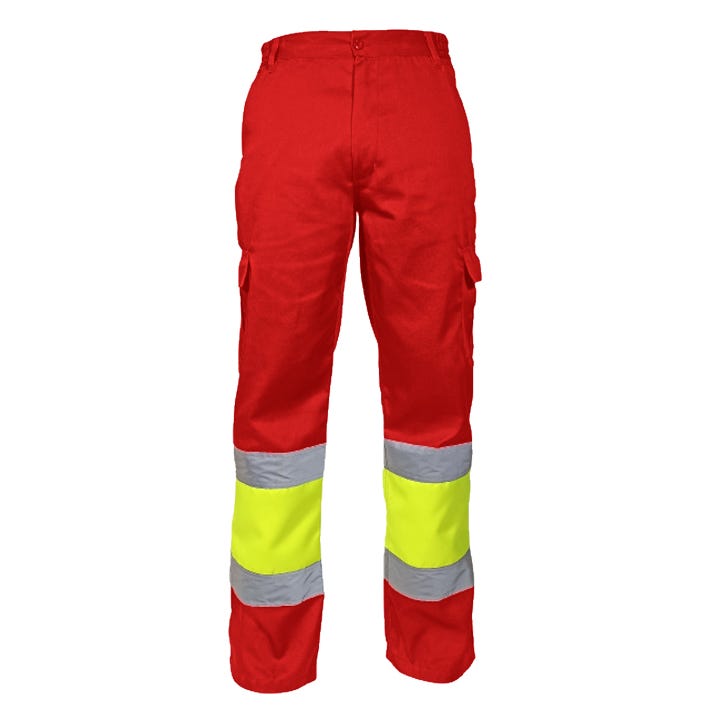 PANTALON DOVER HV TROUSERS YELLOW-RED