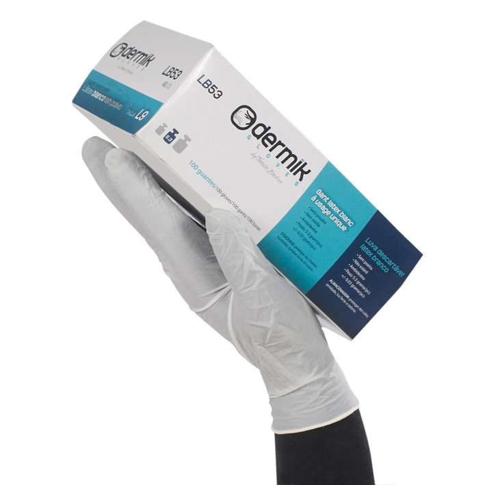 GUANTE LATEX ROMED C/POLVO NO ESTERIL 100u