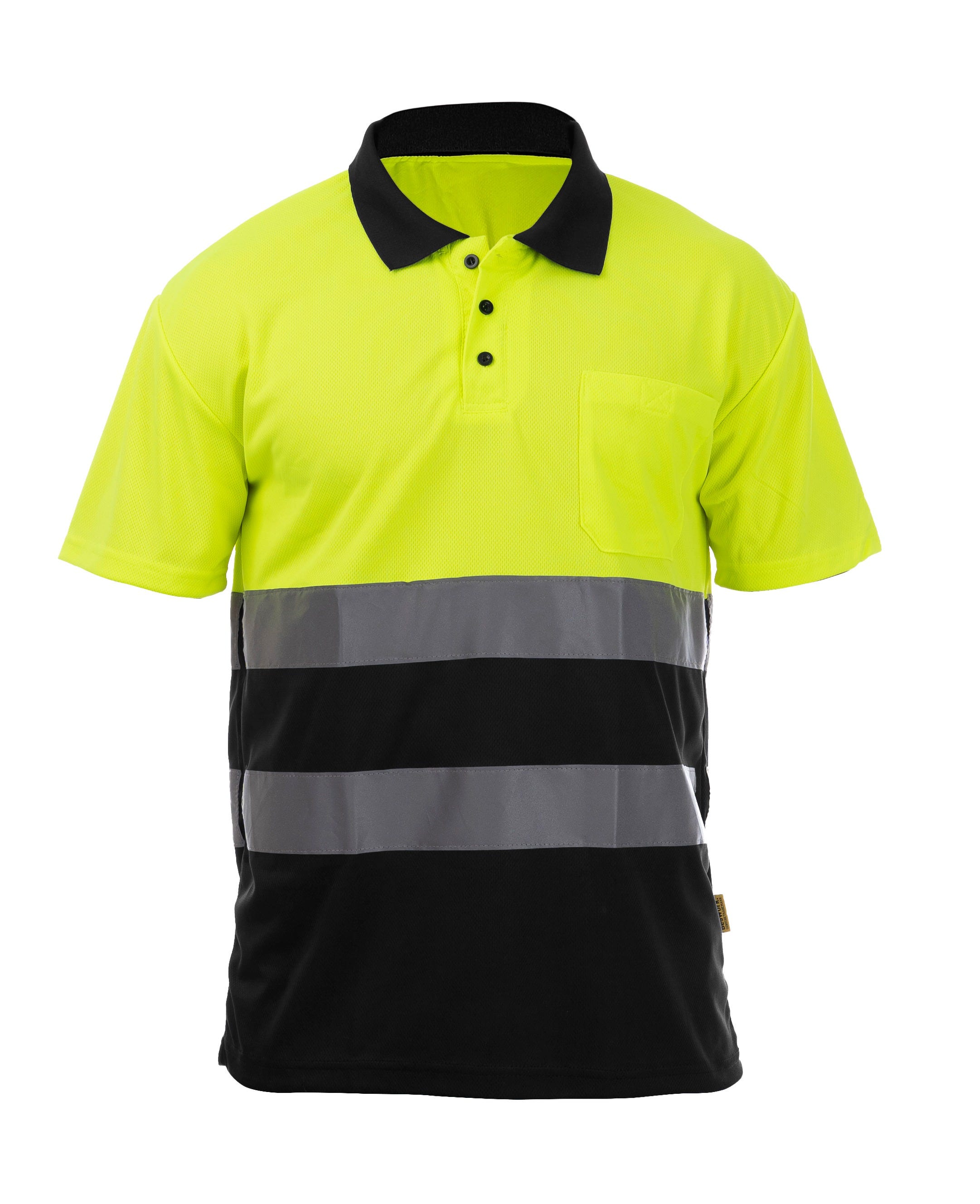 POLO ROCK HV POLO SS YELLOW-BLACK