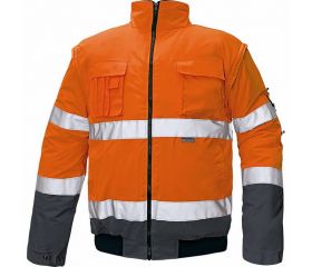 PARKA CLOVELLY PILOT JACKET HV ORANGE-NAVY