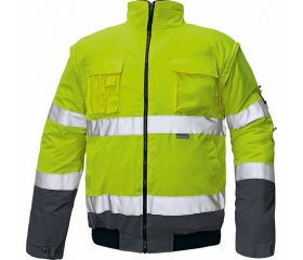 PARKA CLOVELLY PILOT JACKET HV YELLOW-NAVY
