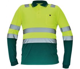 POLO LEON HV POLOSHIRT L.SLEEVE YELL-GREEN