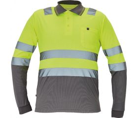 POLO LEON HV POLOSHIRT L.SLEEVE YELL-GREY
