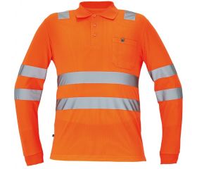 POLO LUGO HV POLOSHIRT LONG SLEEVE ORANGE