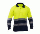 POLO OCEAN HV POLO LS YELLOW-NAVY