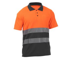 POLO ROCK HV POLO SS ORANGE-GREY