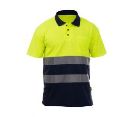 POLO ROCK HV POLO SS YELLOW-NAVY
