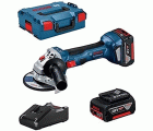 RADIAL GWS 18V-8 125mm+2BAT 4,0Ah+MAL BOSCH
