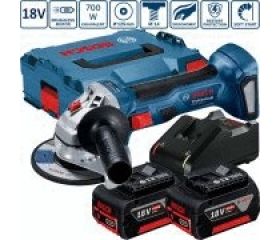 RADIAL GWS 18V-7 125mm+2BAT 4,0Ah MAL BOSCH