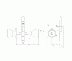 CERRADURA 1561-3-50 S/BOMBILLO MCM LATON