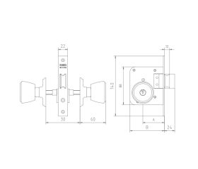 CERRADURA 1561-3-50 S/BOMBILLO MCM LATON