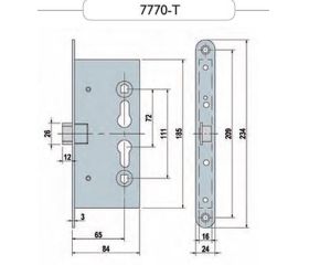 CERRADURA CORTAFUEGO 7770-T LINCE