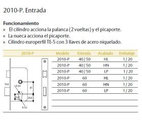 CERRADURA 2010 P40HL RED 1/2 TESA
