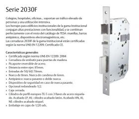 CERRADURA 2030F 5DHL TESA