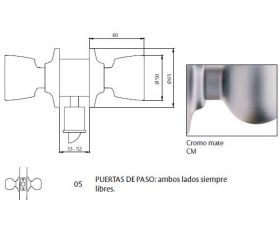 CERRADURA 3505 70CM TESA