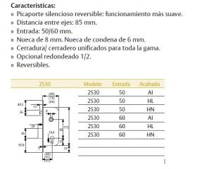 CERRADURA 2030 50HL PIC SIL TESA