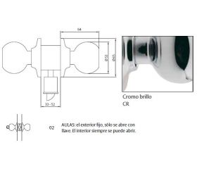 CERRADURA 3902 60/70 CR BOLA TESA