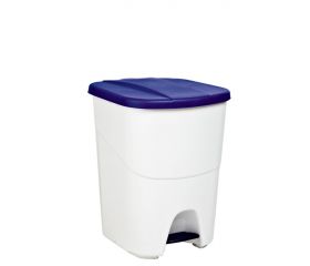 CUBO BASURA ECOLOGICO 40L BLANCO/AZUL C/PEDAL