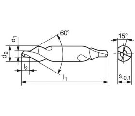 BROCA CENTRAR DIN 333A 60º 5X12,50mm