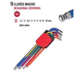 JGO LLAVES ALLEN P/BOLA 1,5-10mm COLORES DOGHER