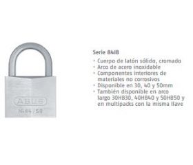 CANDADO INOX 84IB/40mm LL/IGUALES ABUS